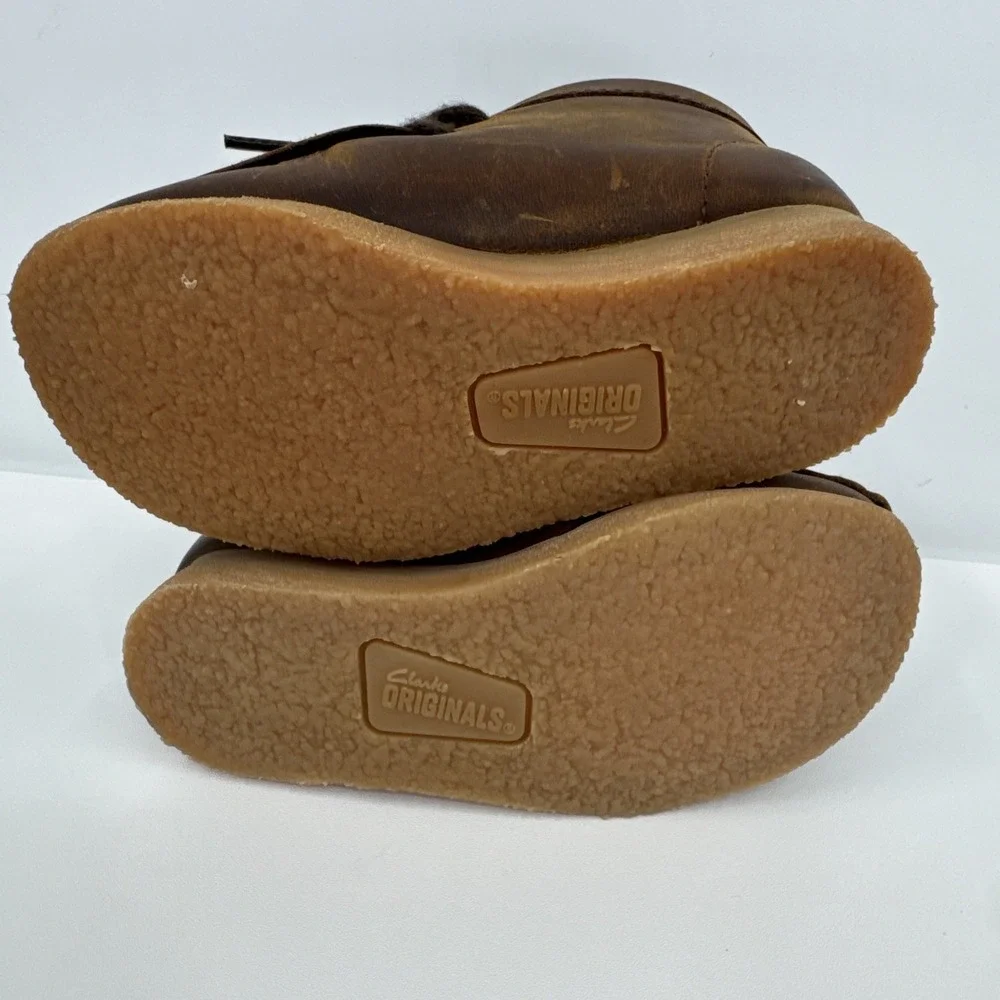 Clarks Originals Wallabee Boot Beeswax‎ Kids Sz 5.5w Brown Leather
